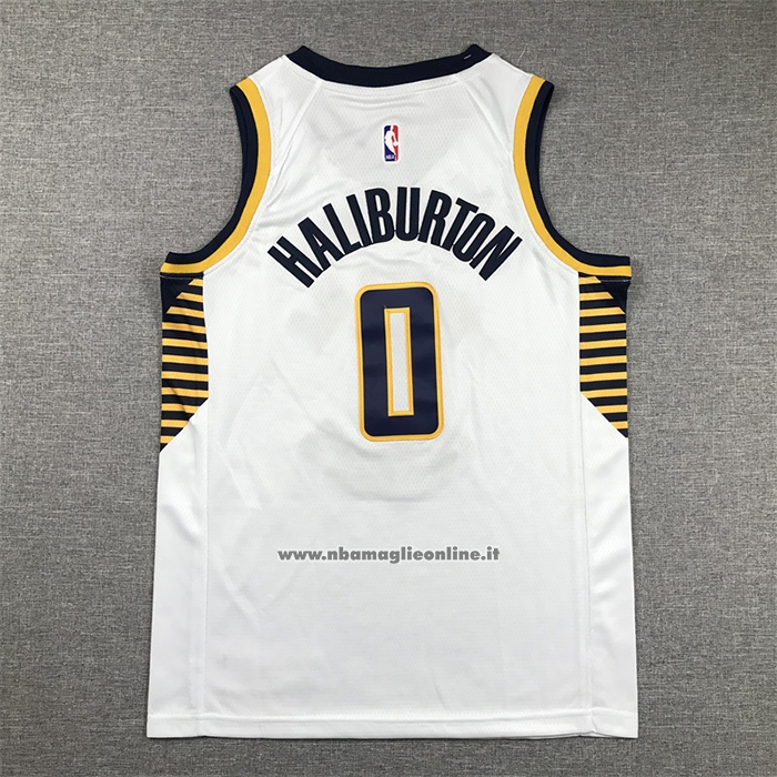 Maglia Bambino Indiana Pacers Tyrese Haliburton #0 Association 2022-23 Bianco